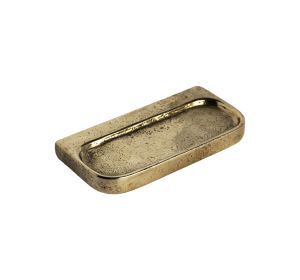 PU kastgreep PLAT 64mm RBP ruw brons gepolijst (28826)