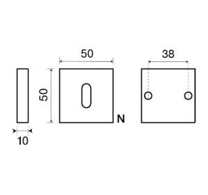 FRA sleutelplaatje BB OSV mat messing (26669)