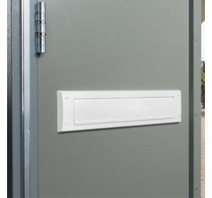 Brievenbustochtafsluiter met borstel en klep - wit en bruin