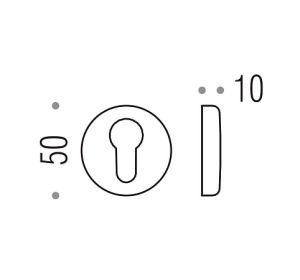 COL cilinderplaatje PZ rond - chroom (CD63GB-CR)