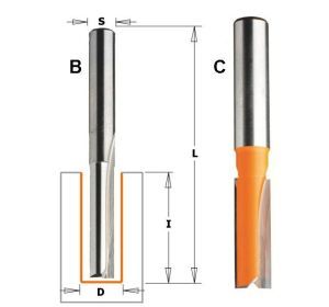 CMT groeffrees met rechte snijkoppen, lange versie
