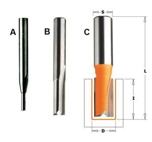 CMT groeffrees met rechte snijkoppen, korte versie