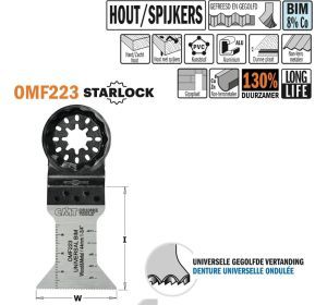 CMT OMF223 multitoolzaagblad voor hout en metaal, 44mm