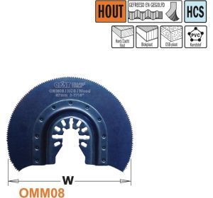 CMT OMM08-X1 ronde HCS multitoolzaagblad voor hout, 87mm