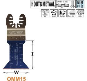 CMT OMM15-X1 multitoolzaagblad voor hout en metaal, 15mm