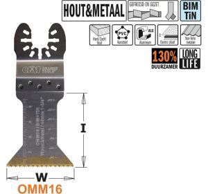 CMT OMM16-X1 multitoolzaagblad voor hout en metaal, 45mm