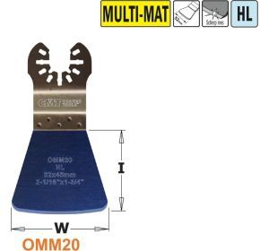 CMT OMM20-X1 HL stabiele spatel / schraper 52mm, I = 45mm
