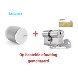 Tedee PRO Smart Lock + DOM rs Sirius - zilveren knop - VS
