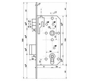 Cilinderslot Dyla 114 afstand 72mm