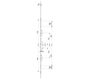 Meerpuntslot Maco 238612 Z-TS F16 / D=45 / 92 verzinkt