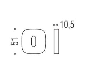COL sleutelplaatje BB afgerond - mat chroom (MR13BB-CM)