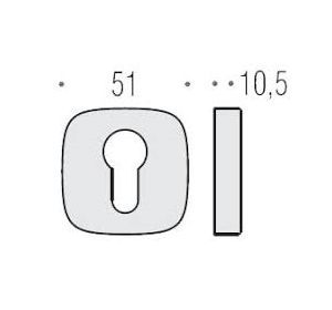 COL cilinderplaatje PZ afgerond - mat chroom (MR13Y-CM)