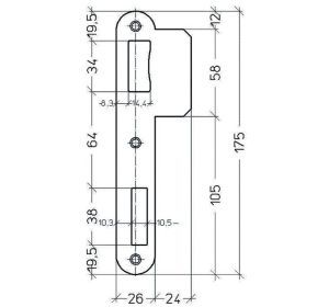 Sluitplaat Litto PA090 afgerond voor serie 90