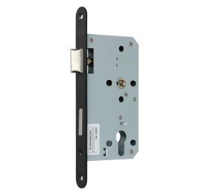 Cilinderslot doornmaat 60mm as 72mm met sluitplaat - zwart