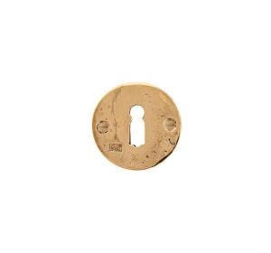 PU sleutelplaatje 50F rond RBP ruw brons gepolijst (18349)