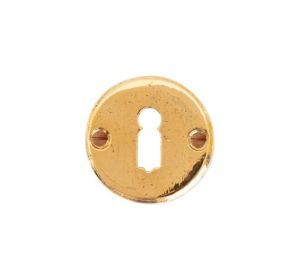PU sleutelplaatje 50R BB rond RB ruw brons gepolijst (16847)