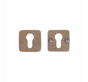 PU veiligheidscilinderplaatje SQU RB ruw brons (14507)
