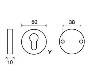 FRA cilinderplaatje PZ 50i OSV mat messing (26399)