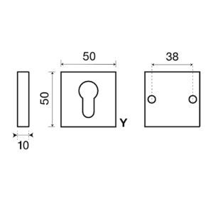 FRA cilinderplaatje PZ 50Q OSV mat messing (26670)