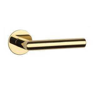 STERK deurkruk OVAL dunne ronde rozas 3mm goud PVD