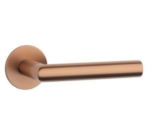 STERK deurkruk OVAL dunne ronde rozas 3mm koper PVD
