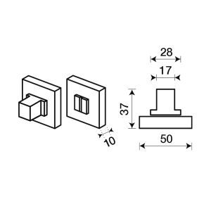 FRA toiletgarnituur WC/50Q OSV mat messing (26671)