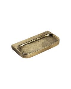 PU kastgreep PLAT 64mm RBP ruw brons gepolijst (28826)