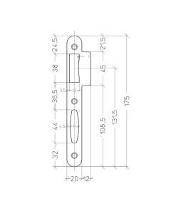 Litto vlakke middensluitplaat PT10321 32 inox-look
