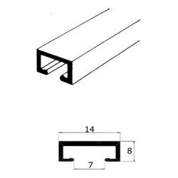 Gordijnrail type 264 14x8x7x1,25mm PVC - wit (6m)