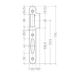 Litto vlakke middensluitplaat PT10321 32 inox-look