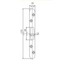 Litto vlakke sluitplaat PT10621 20 inox-look (blokschoot)